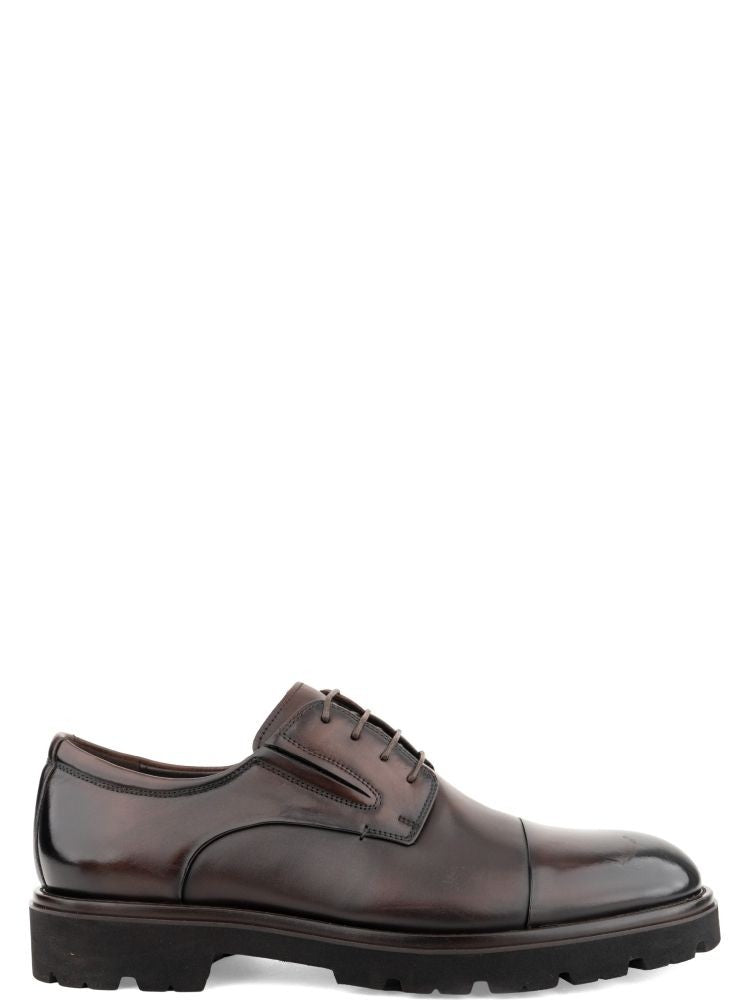 Alberto Gozzi Brown Closed Cap Toe Leather Formal Shoes