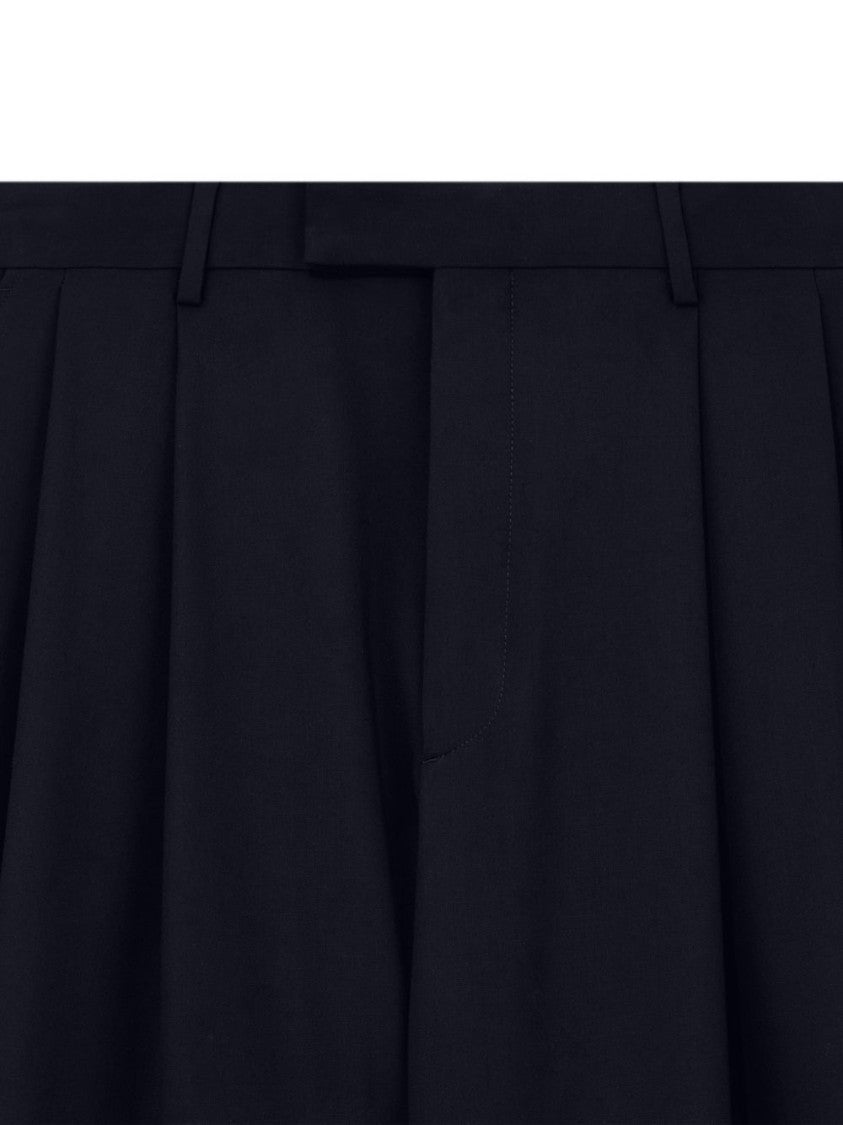 Giorgio Armani Black Wide-Leg Pleated High Waist Trousers