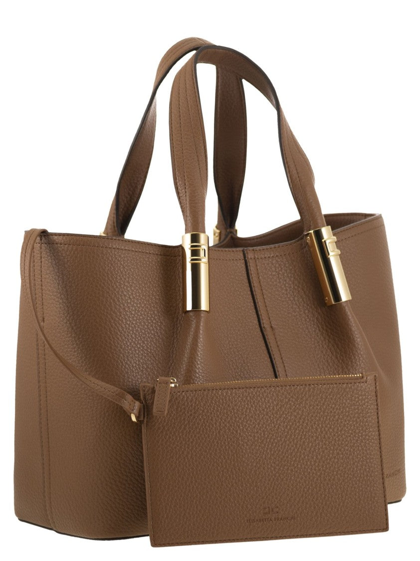Elisabetta Franchi Medium Tote Bag With Logo Details