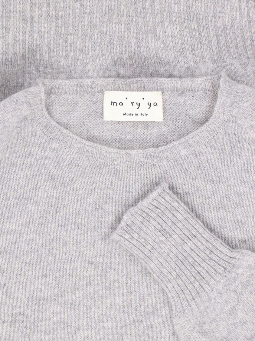 Ma'ry'ya Basic Sweater In Grey Cashmere