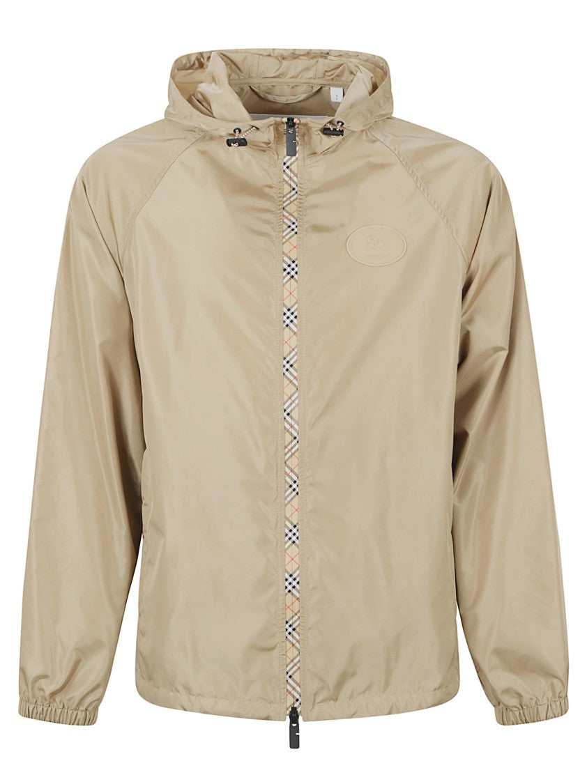 Burberry Nylon Nylon Checked Trim Hooded Jacket