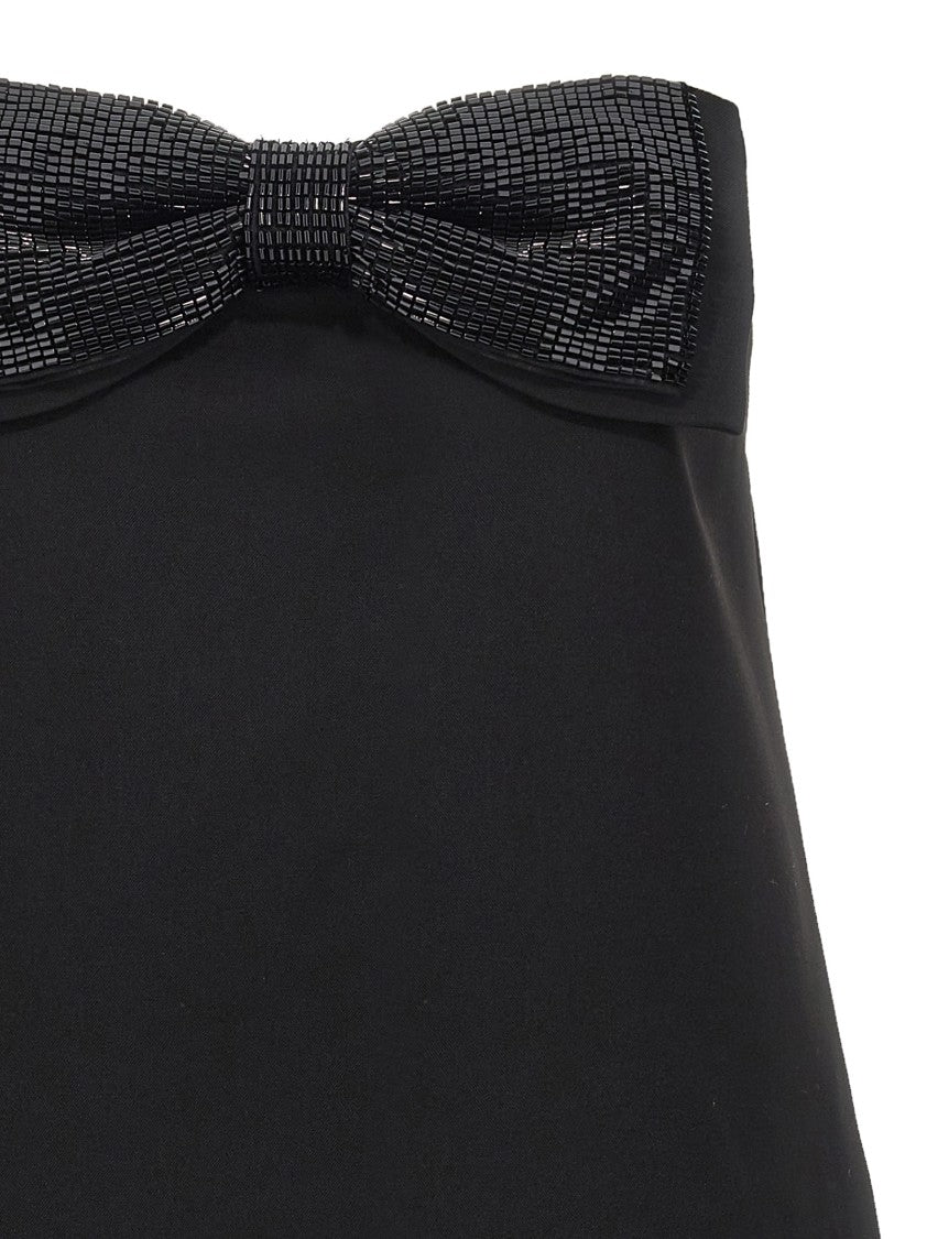 Self-Portrait 'Black Crepe Bandeau Mini' Dress