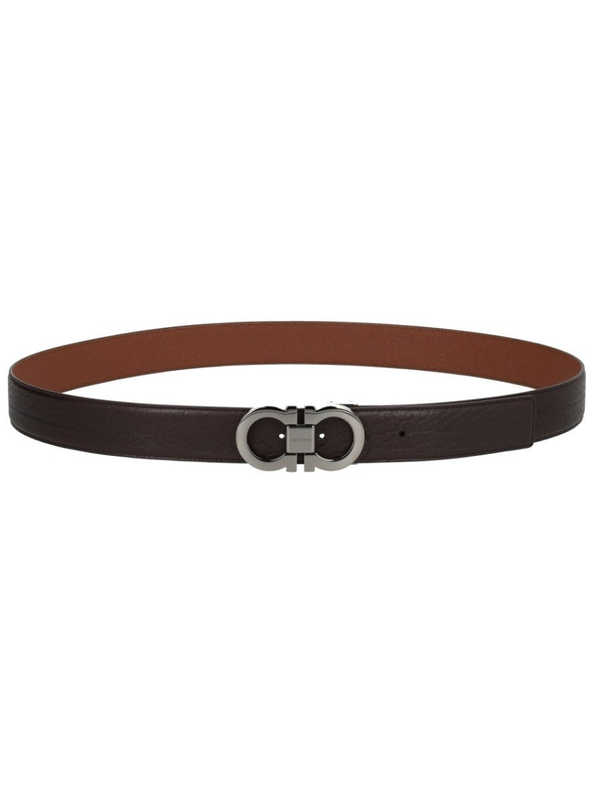 Ferragamo Leather Double Hooks Belt