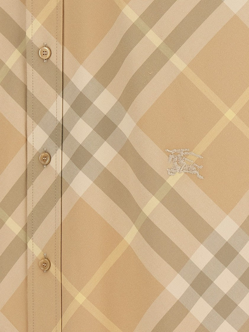 Burberry Logo Embroidery Check Shirt