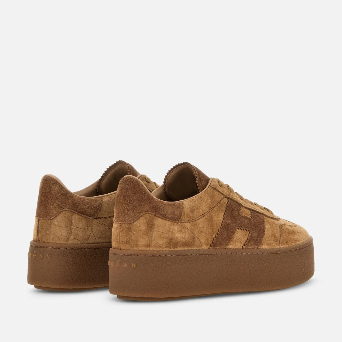 Hogan Refined Lace-Up Calfskin Platform Shoes