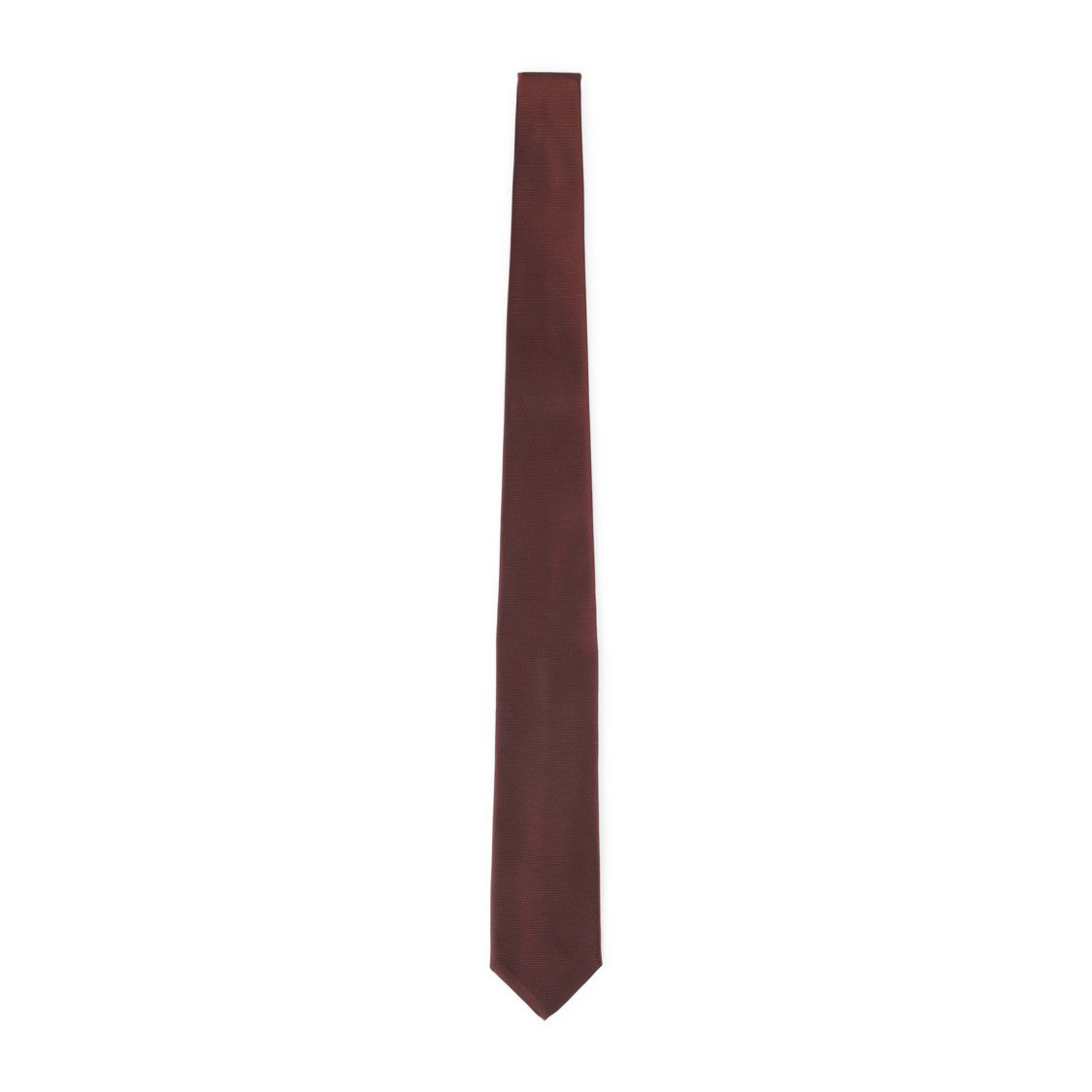 Canali Burgundy Silk Tie With Smooth Texture