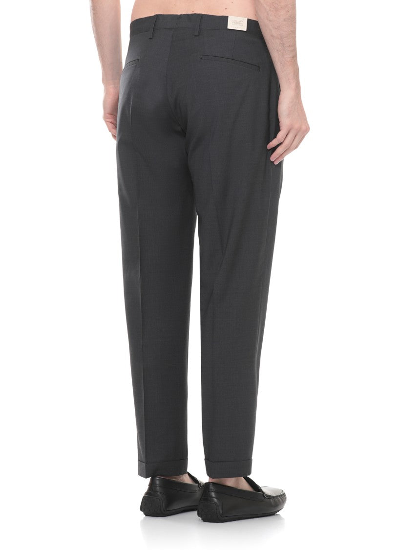 Briglia 1949 Dark Grey Tiberios Wool Straight-Leg Pants