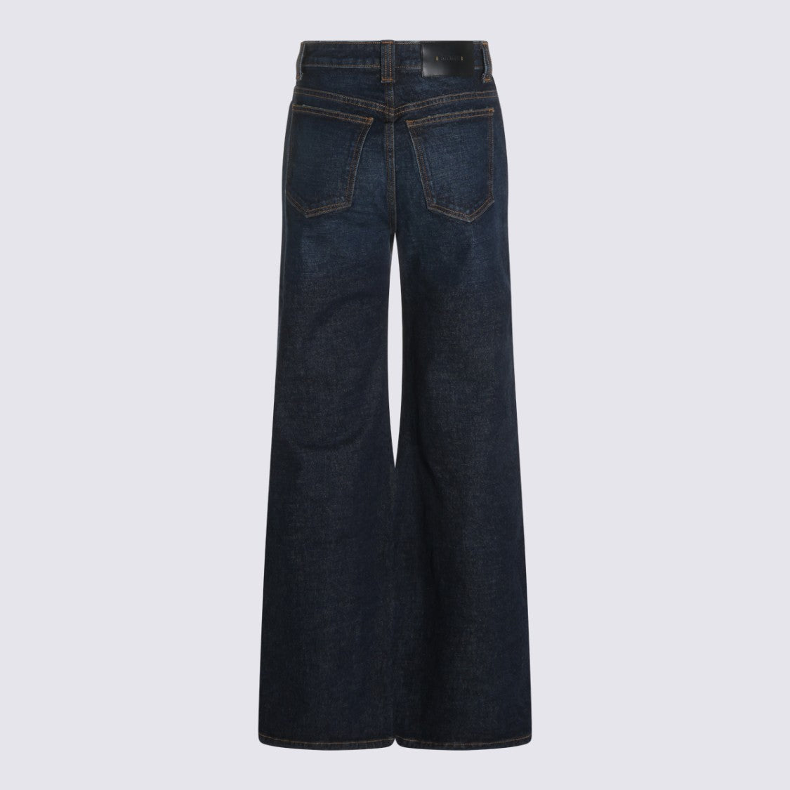 Khaite High-Waisted Wide-Leg Jeans With Contrast Stitching