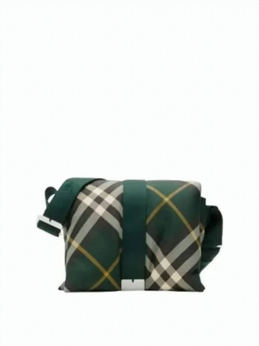 Burberry Classic Check Pattern Crossbody Bag With Adjustable Strap