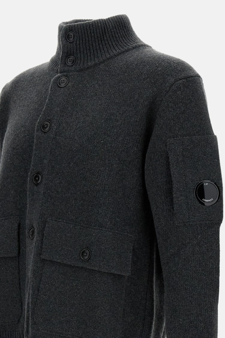 C.P. Company High Collar Wool Cardigan