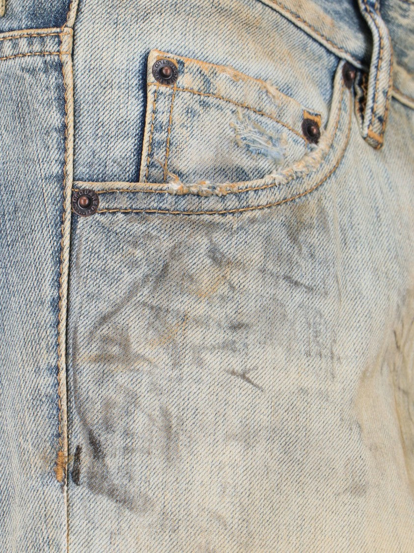 Dsquared2 Straight-Leg Blue Denim Jeans With Vintage Appeal