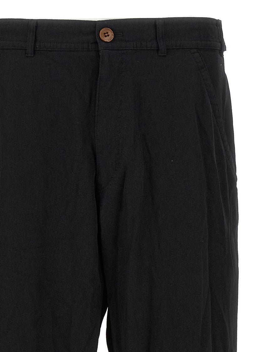 Comme Des Garçons Crumpled Fabric Trousers With Zip