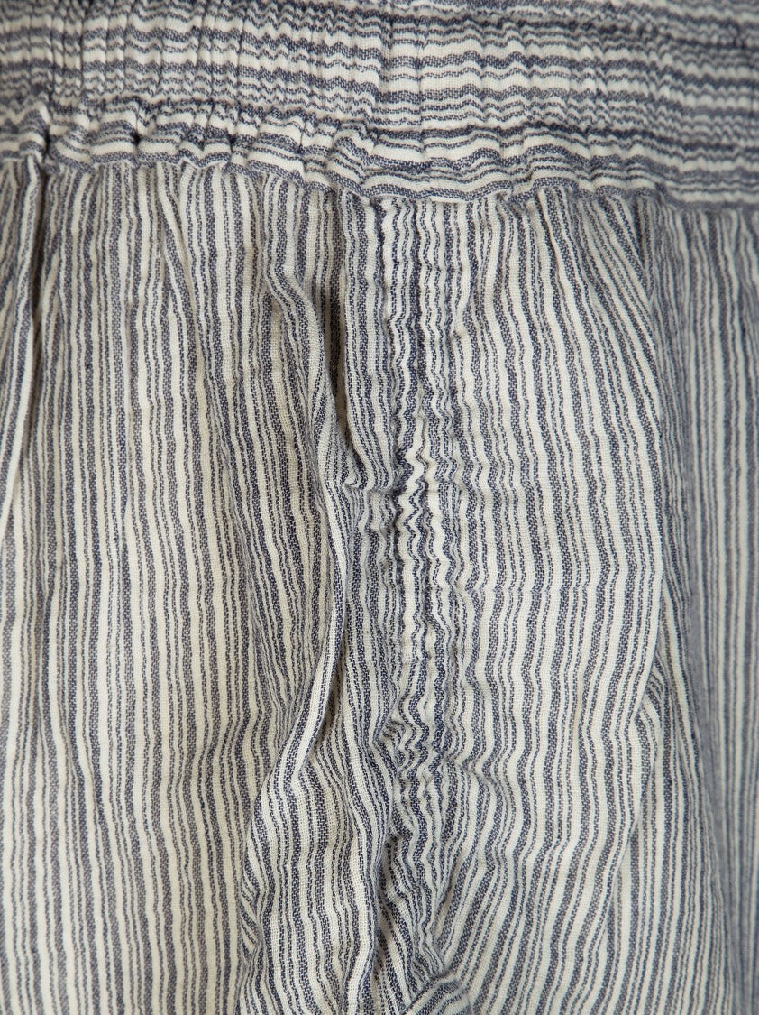 Isabel Marant Étoile Grey Thaliany Smocked Waist Striped Shorts