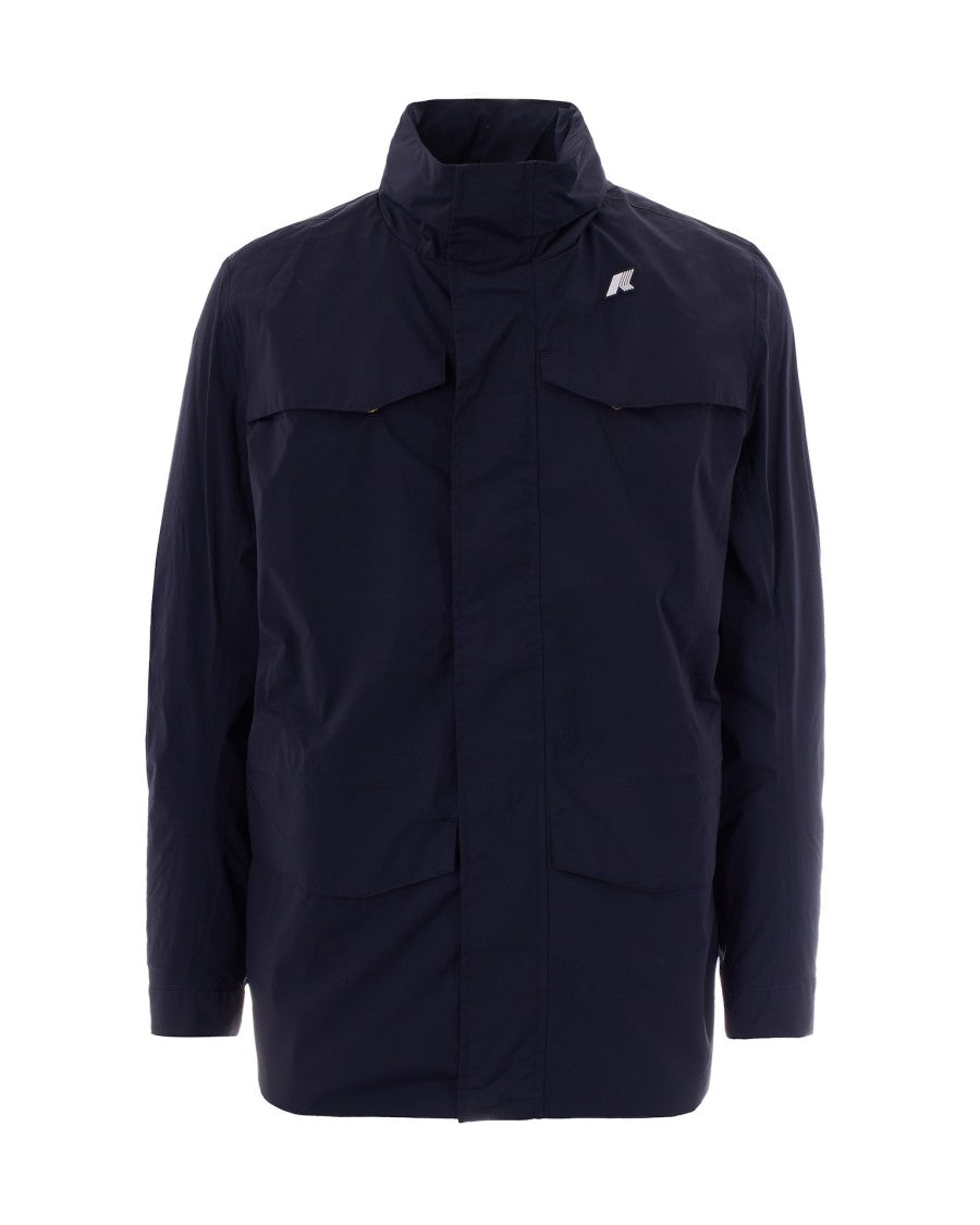 K-Way Manuel Stretch Nylon Jacket In Blue Depth