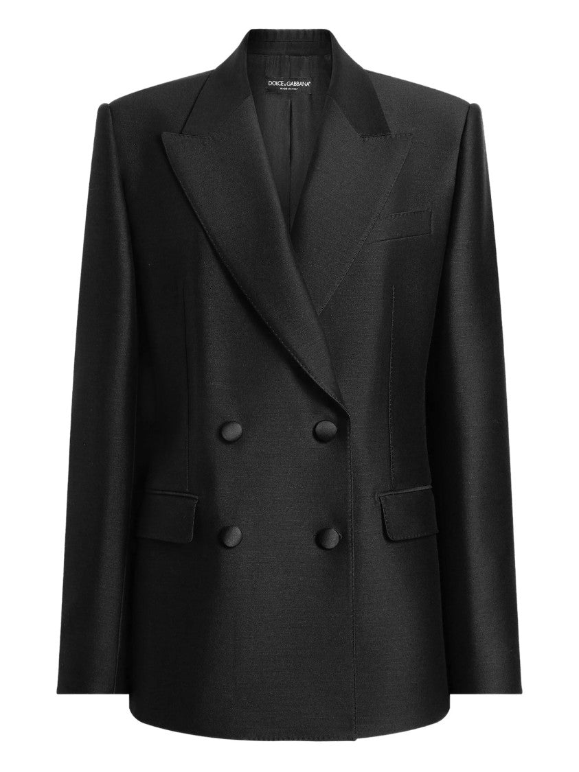 Dolce & Gabbana Double-Breasted Tailored Black Wool Blazer