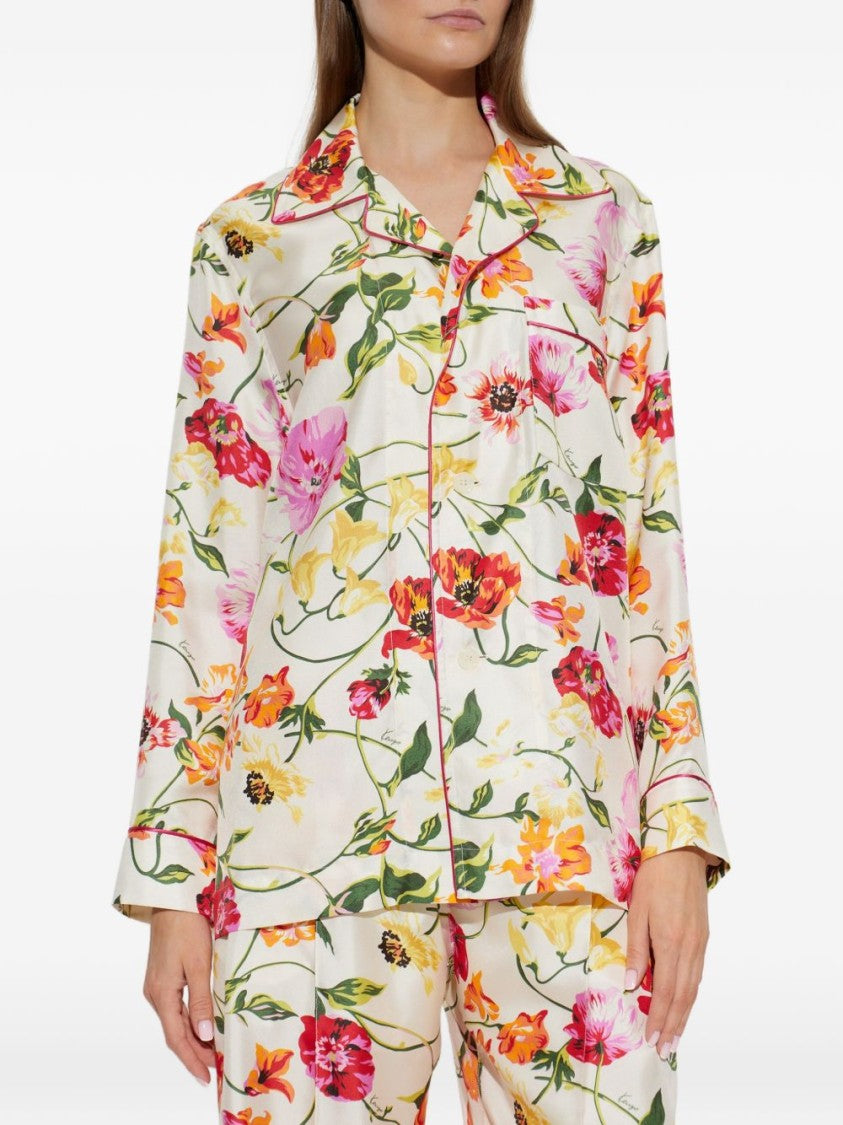 Kenzo Vibrant Floral Print Relaxed Fit Kenzo Shirt