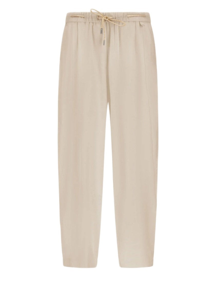 Herno Relaxed Cropped Trousers With Drawstring Waistband