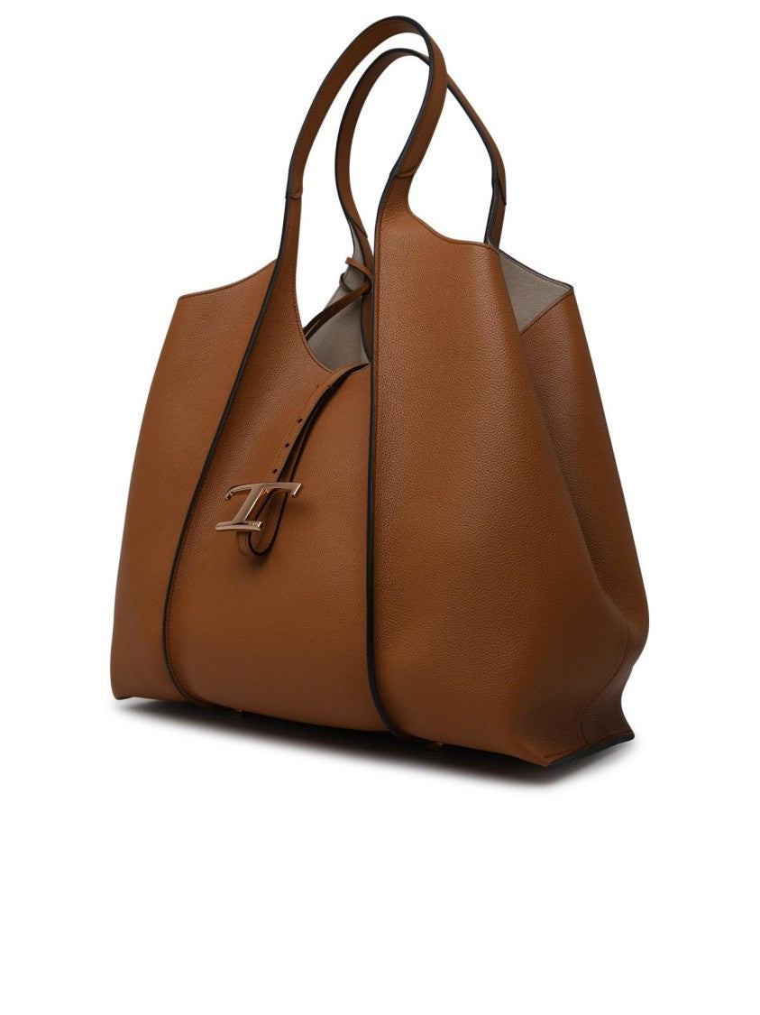 Tod's 'Timeless' Brown Leather Shopping Bag