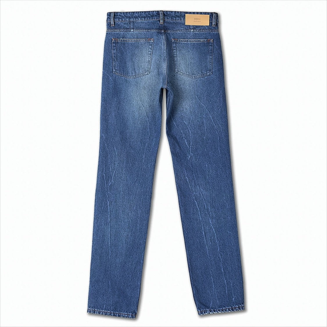 Ami Classic Fit Denim Pants With Subtle Fading