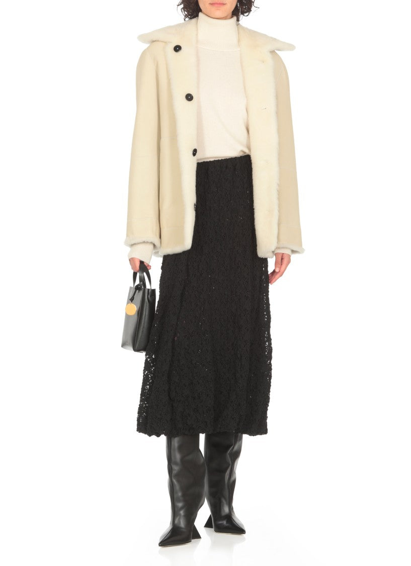 Jil Sander Ivory Fur Jacket