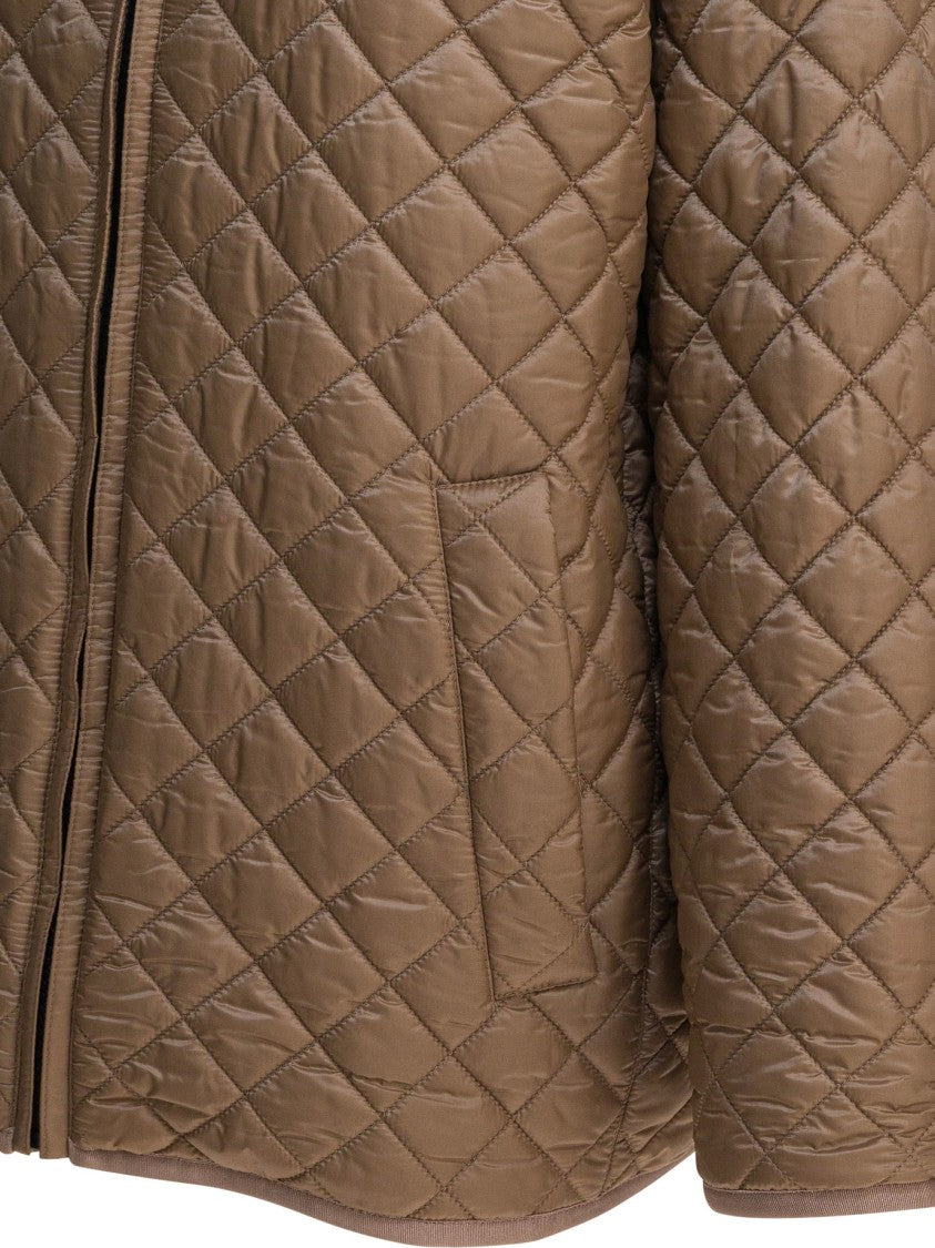 Max Mara Short Padded Coat With Diamond Stitching