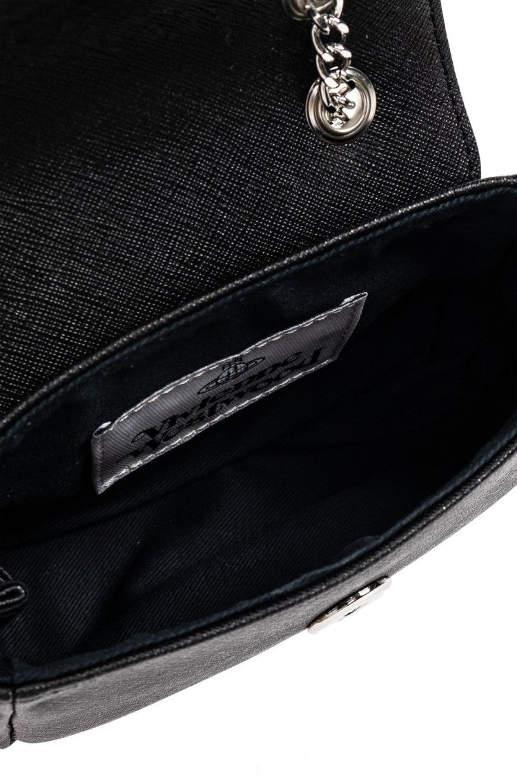 Vivienne Westwood Compact Black Wallet With Smooth Finish And Minimalist Design