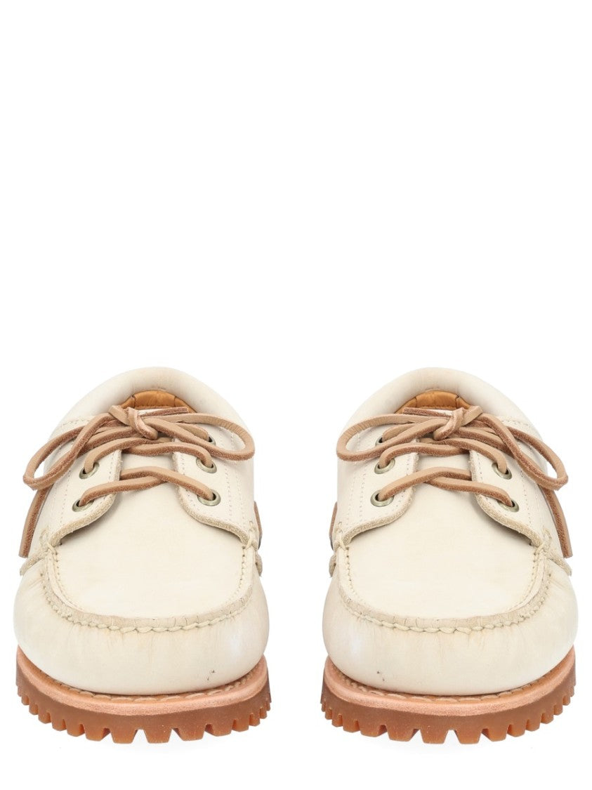 Timberland Light Beige Moc Toe Tread Boat Shoes