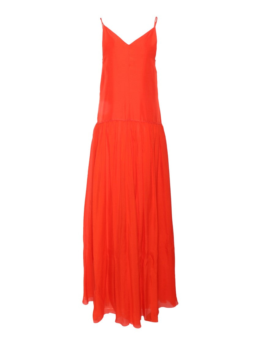 Forte Forte Flowing Silk Maxi Dress With Spaghetti Straps