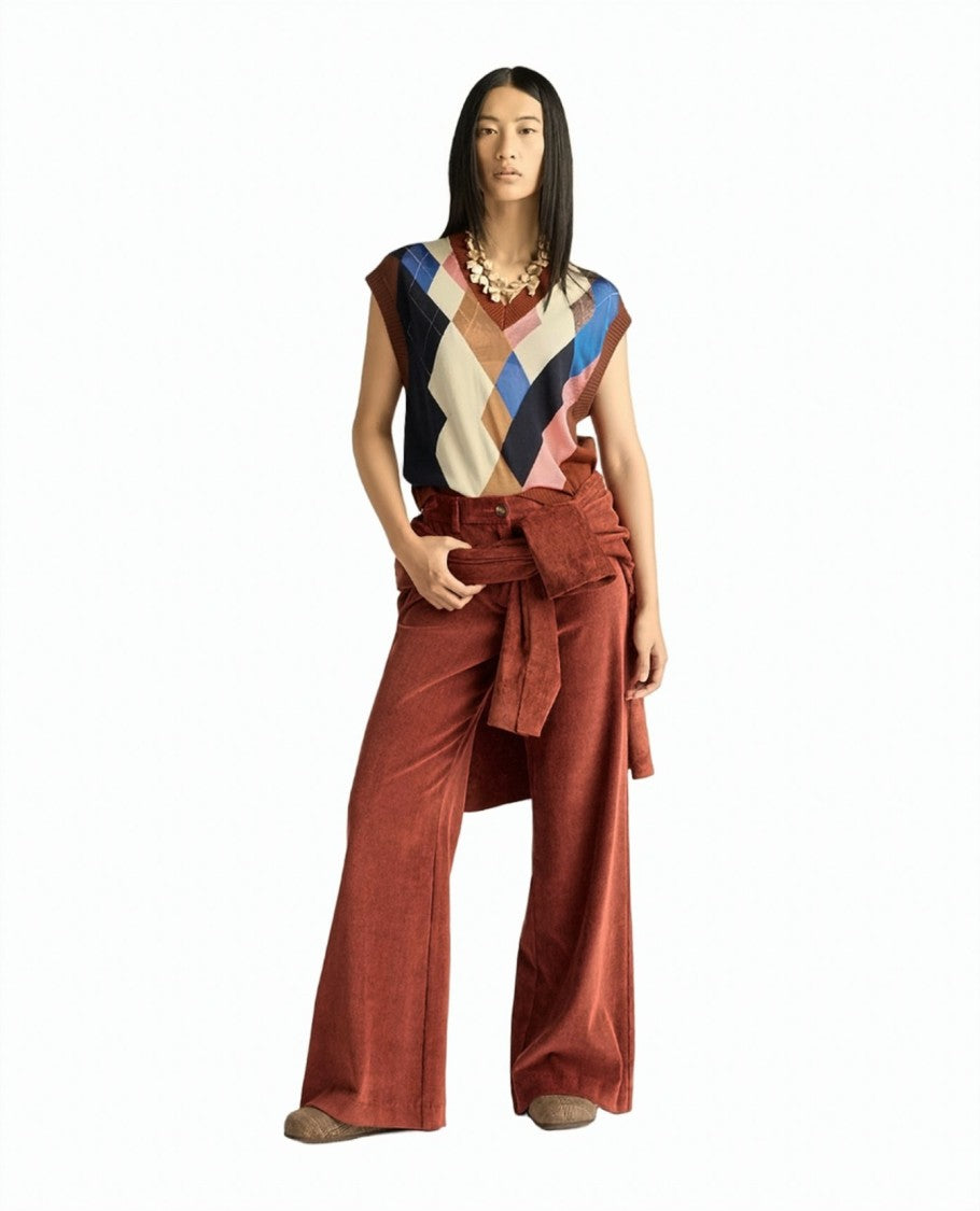 Momonì Argyle Intarsia Knit V-Neck Vest