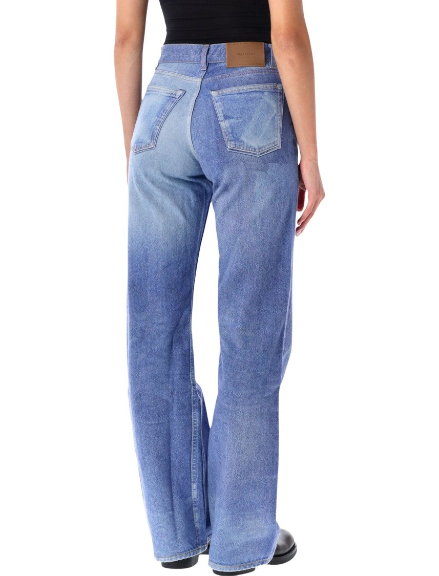 Our Legacy Vintage-Inspired Distressing Wide-Leg Jeans