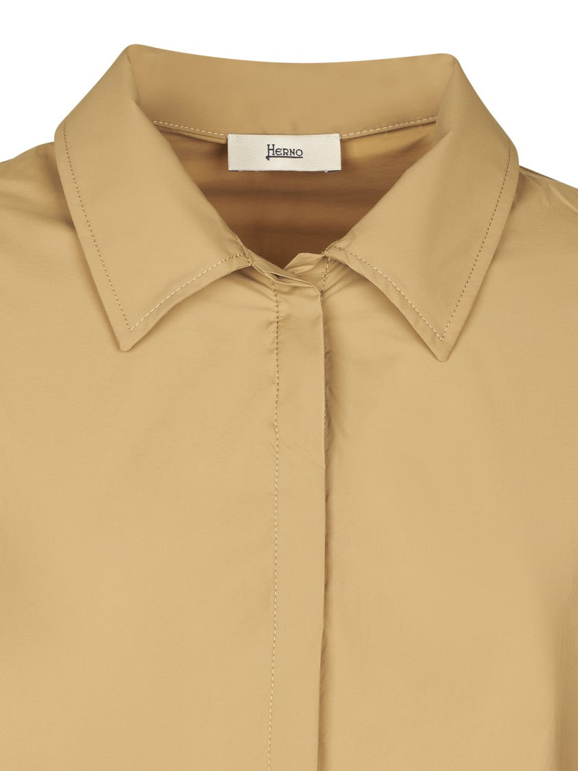 Herno Midi Dress With Classic Shirt Collar