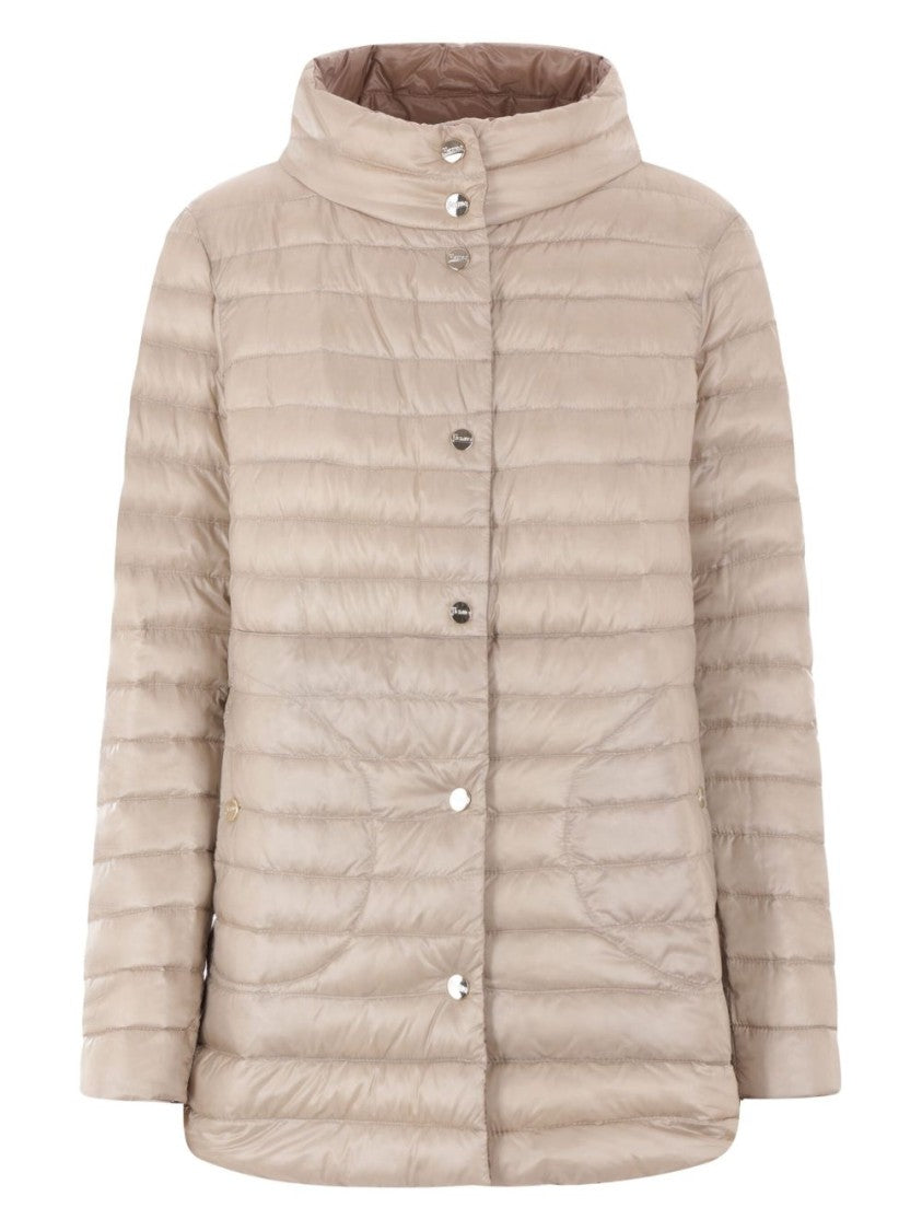 Herno Almond Beige Press-Stud Drawstring Coat