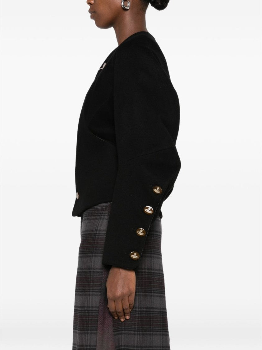 Vivienne Westwood Cropped Jacket With Round Neckline And Gold-Tone Buttons