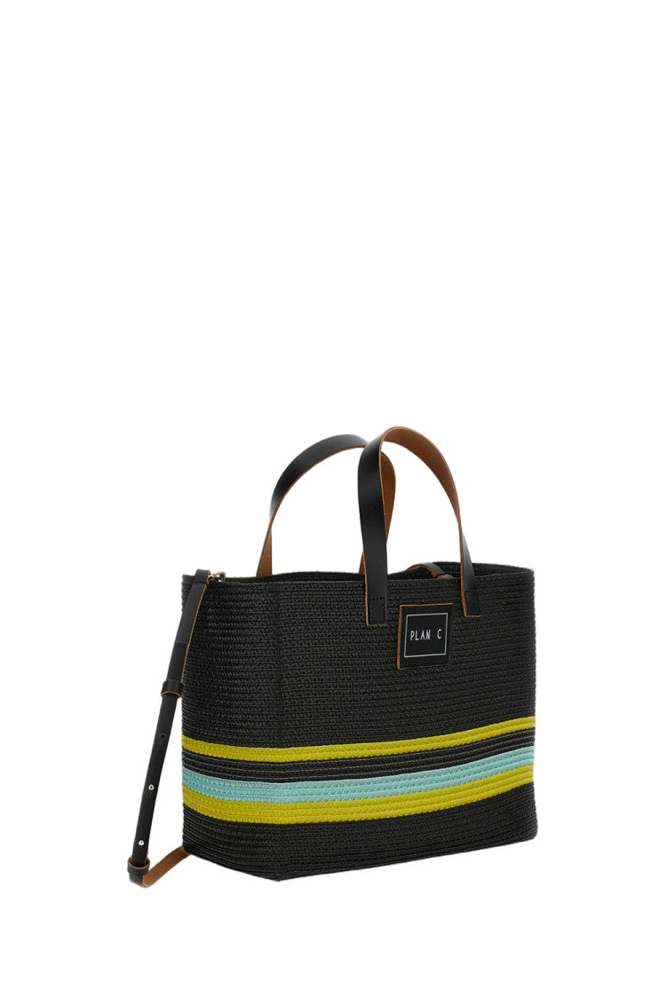 Plan C Small Straw Shopper Bag