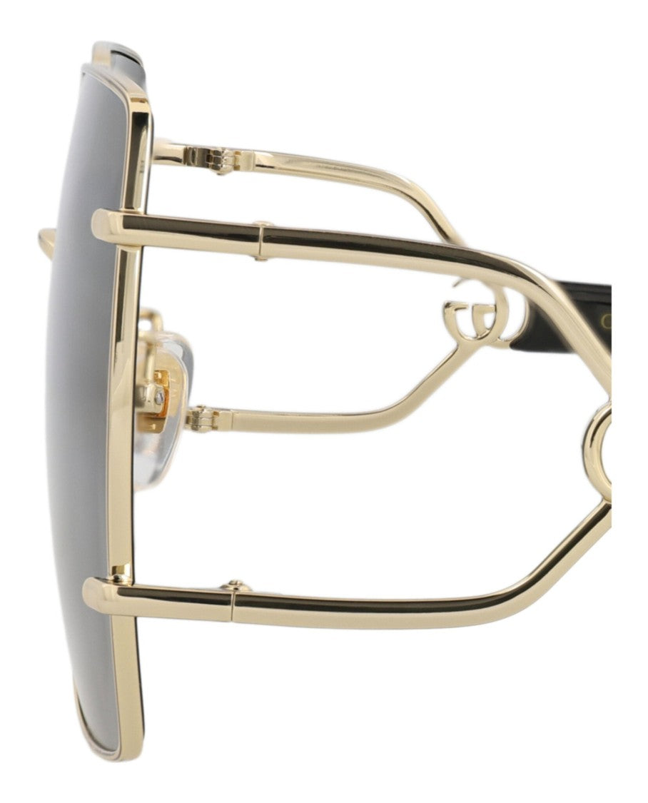 Gucci Square-Frame Metal Sunglasses
