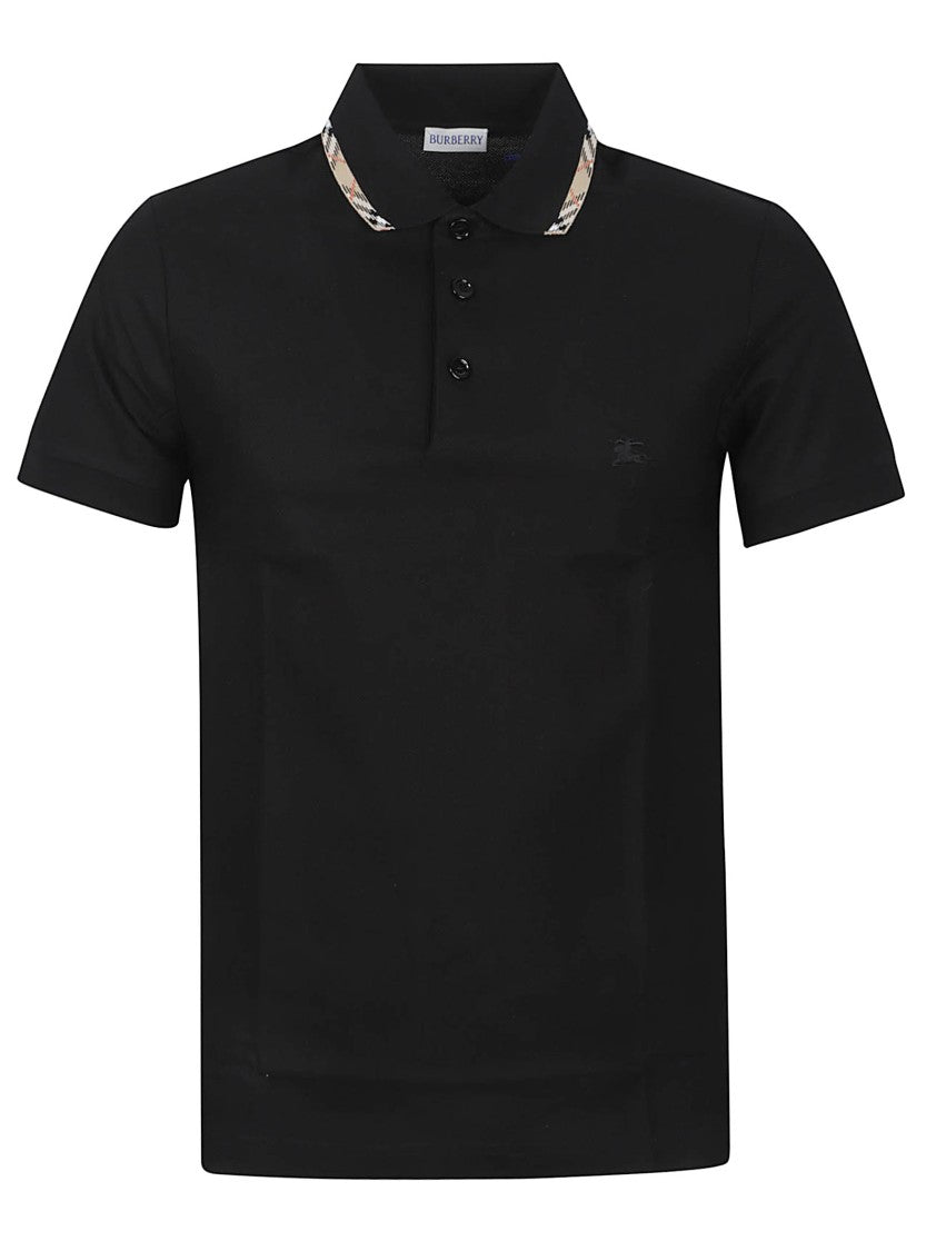 Burberry Pure Cotton Piquet Polo Shirt With Equestrian Knight Embroidery