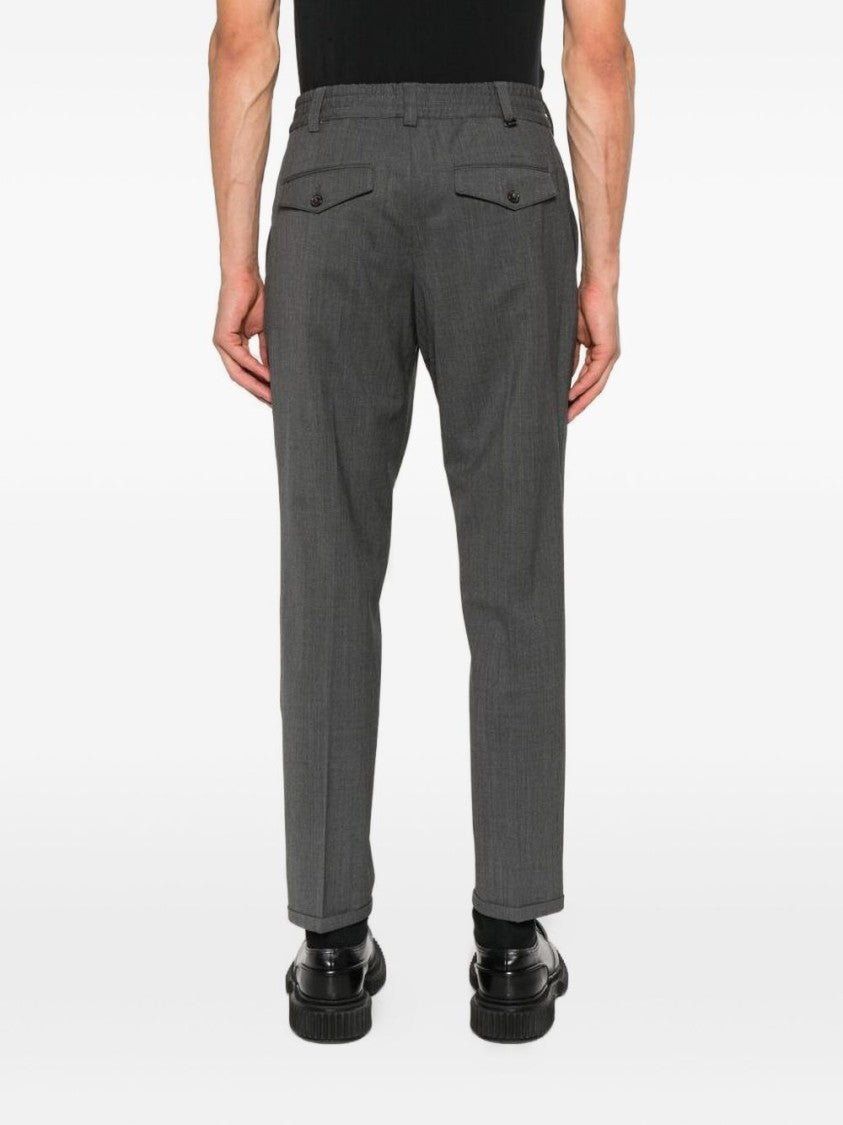 Pt Torino Tailored Grey Trousers With Straight-Leg Design