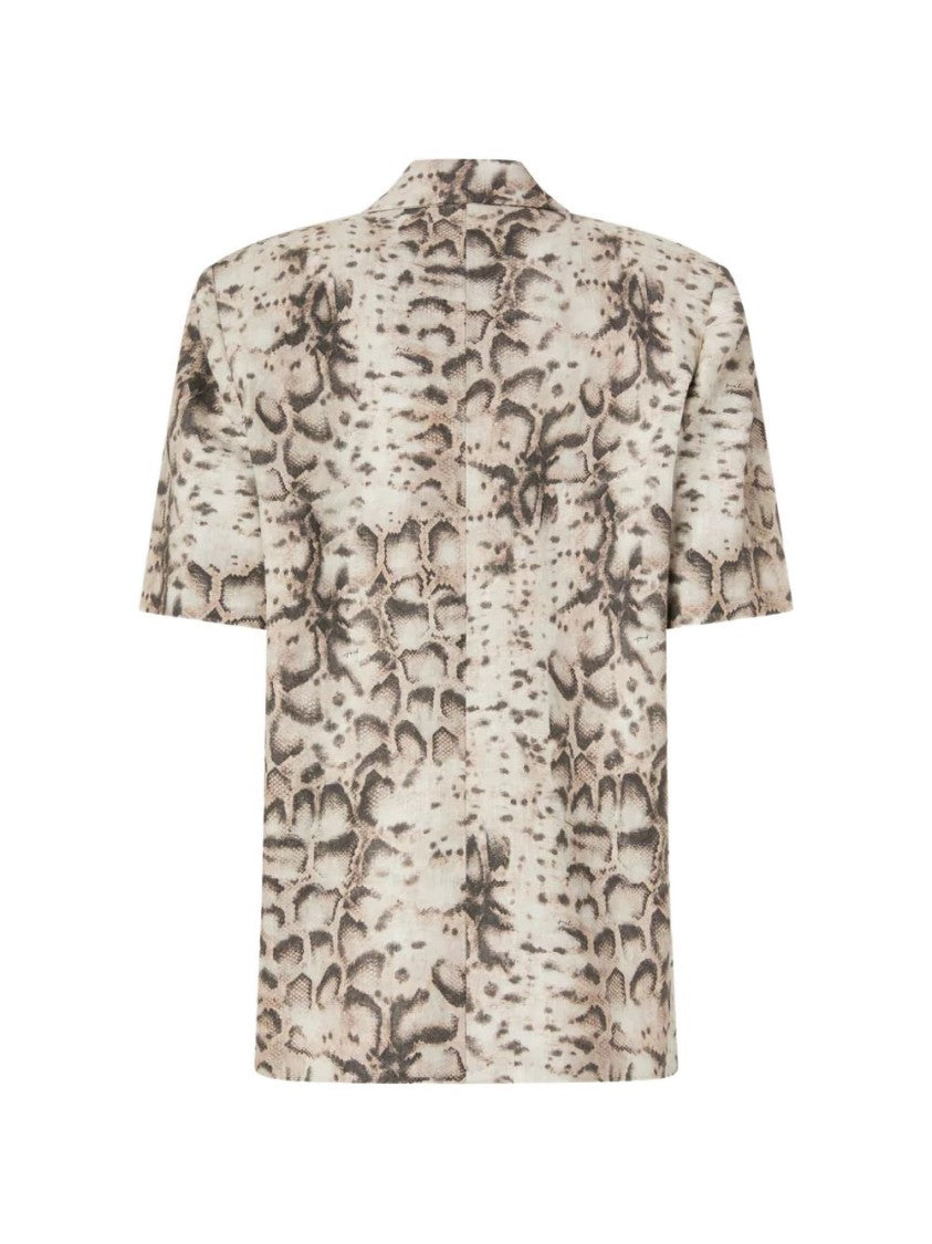 Pinko Neutrals Short-Sleeve Notched Blazer