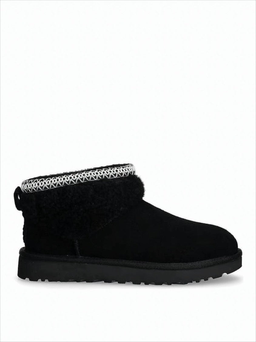 Ugg Ankle-High Suede Boots With Curly Wool Lining