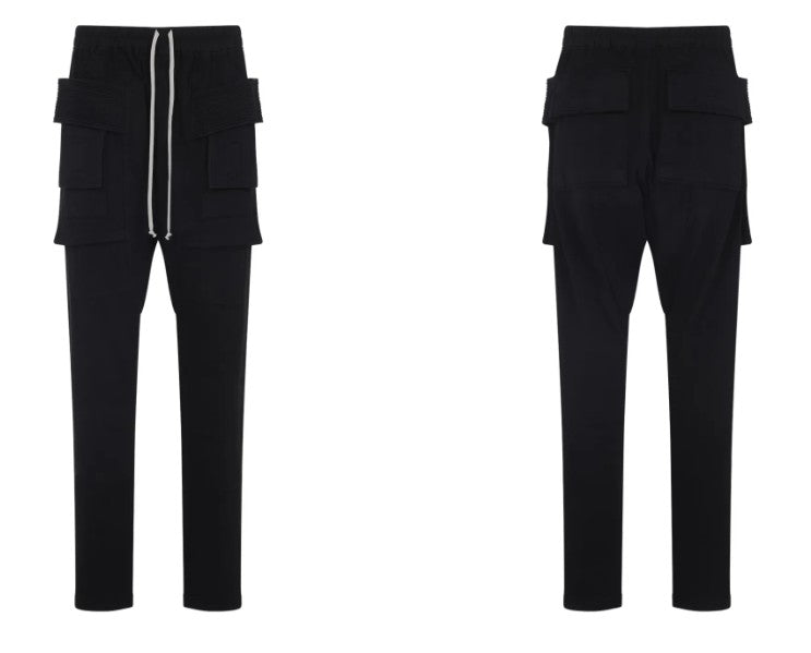 Drkshdw Slim-Fit Black Trousers With Utilitarian Flap Pockets