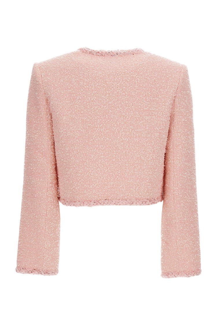 Self-Portrait Pink Bouclé Structured Padded Jacket