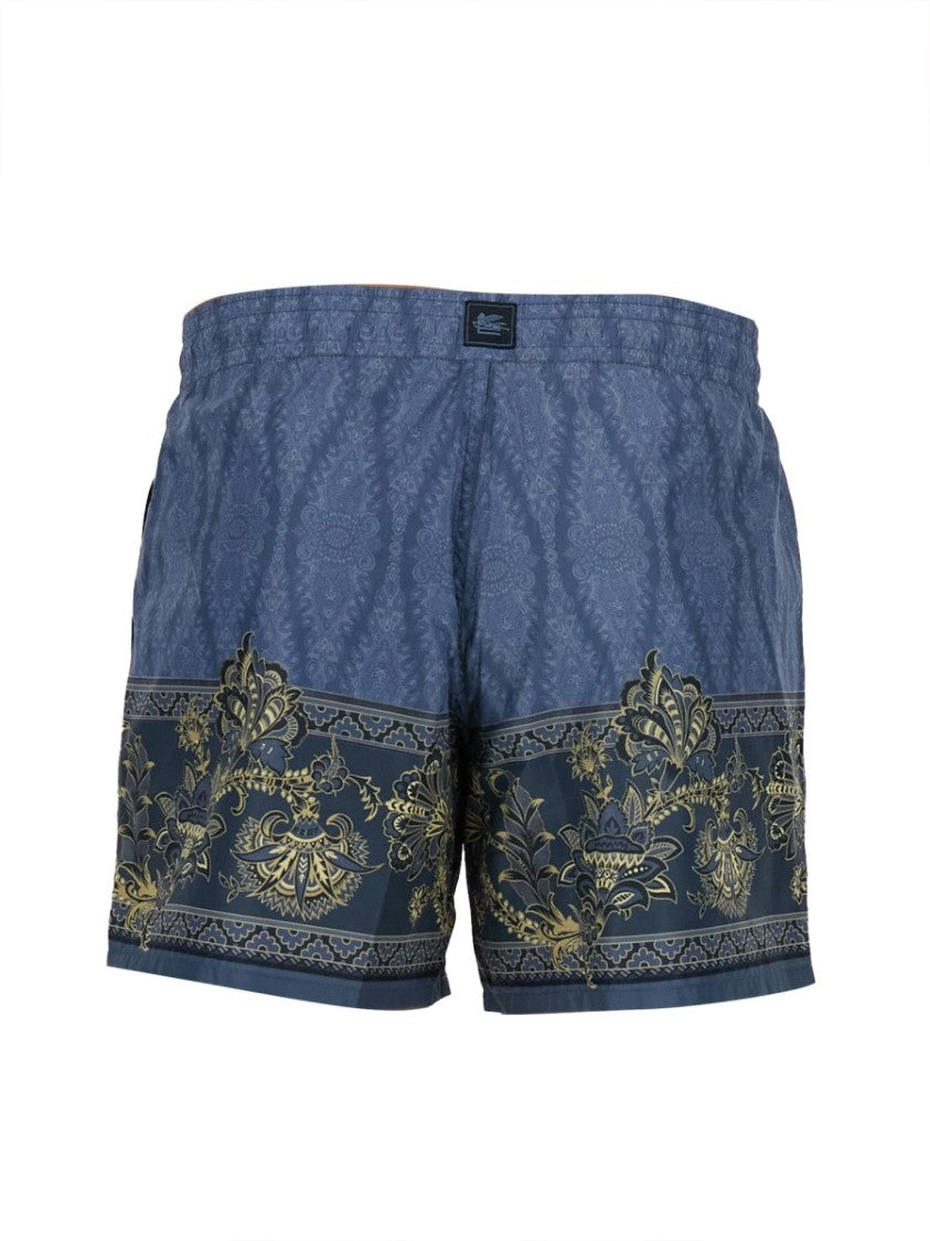 Etro Printed Beach Swimsuit With Gold Detailing