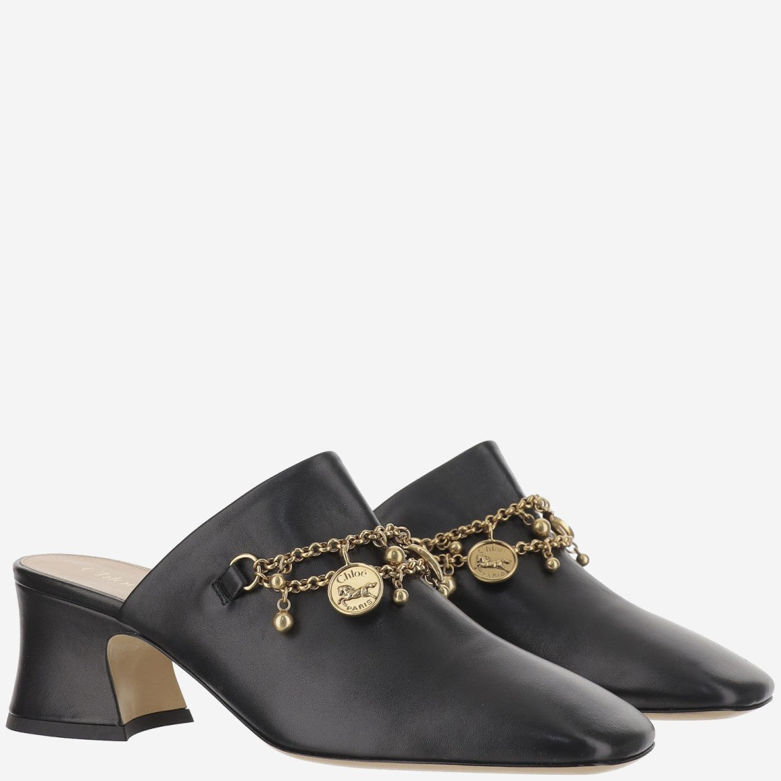 Chloé Leather Mules With Charms