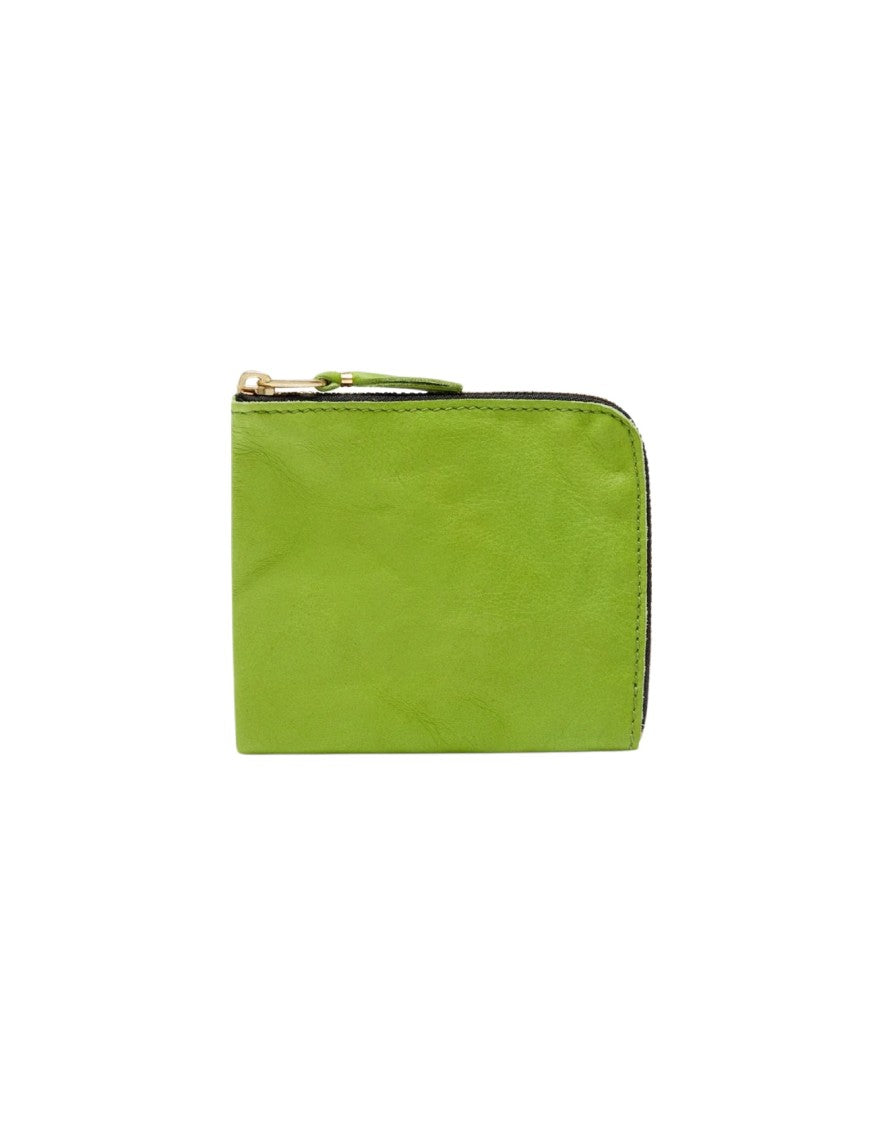 Wallet Cdg Compact Textured Leather Wallet With Zip Closure