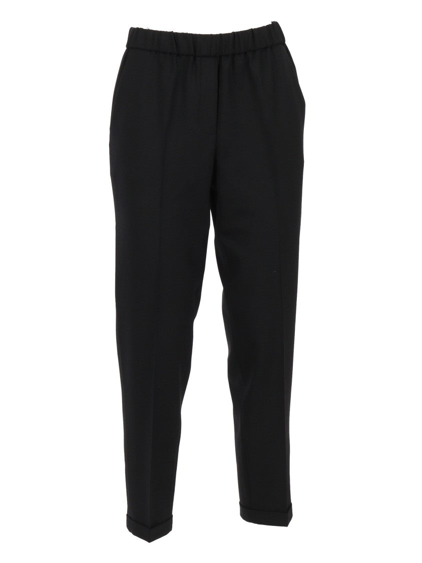 Antonelli High-Waisted Black Trousers With Relaxed Fit