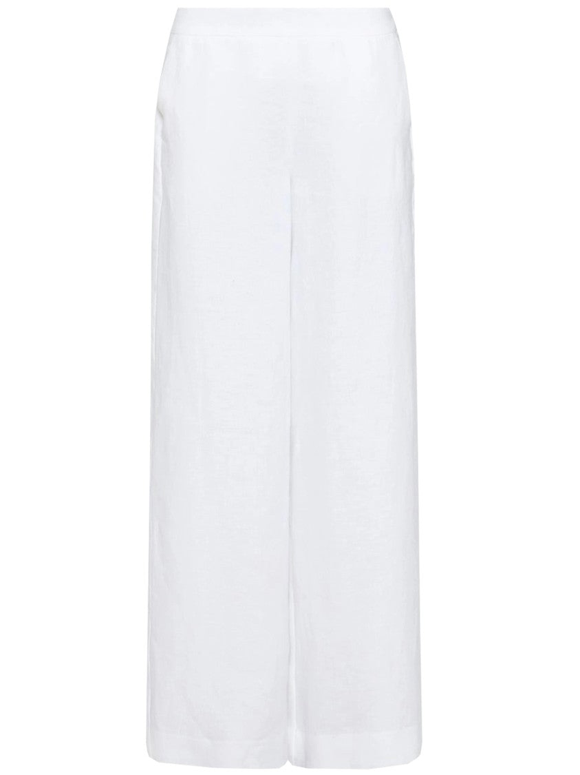 Marella Blue Mllottelia Wide-Leg High Linen Pants