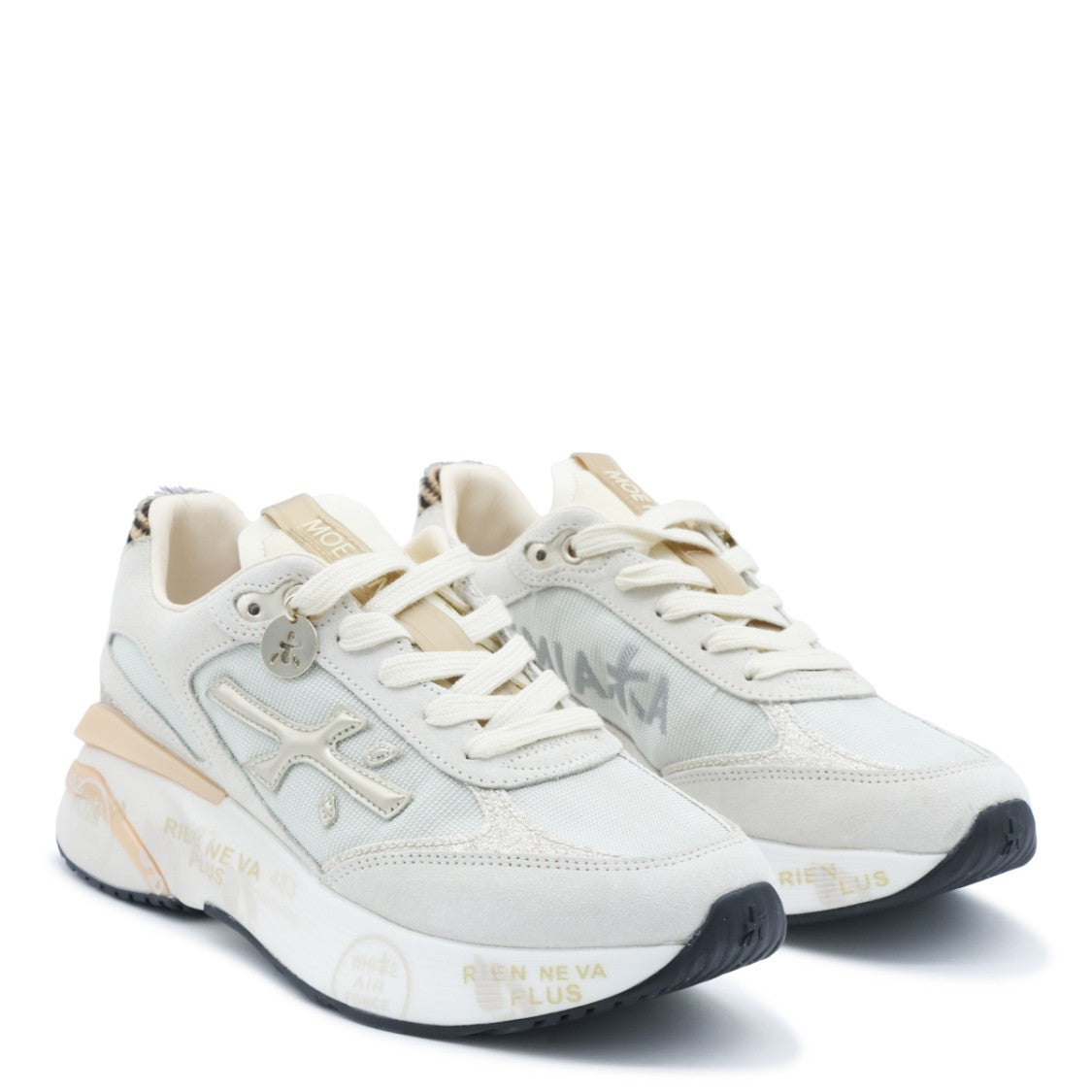Premiata Chunky Zebra Print White Sneakers