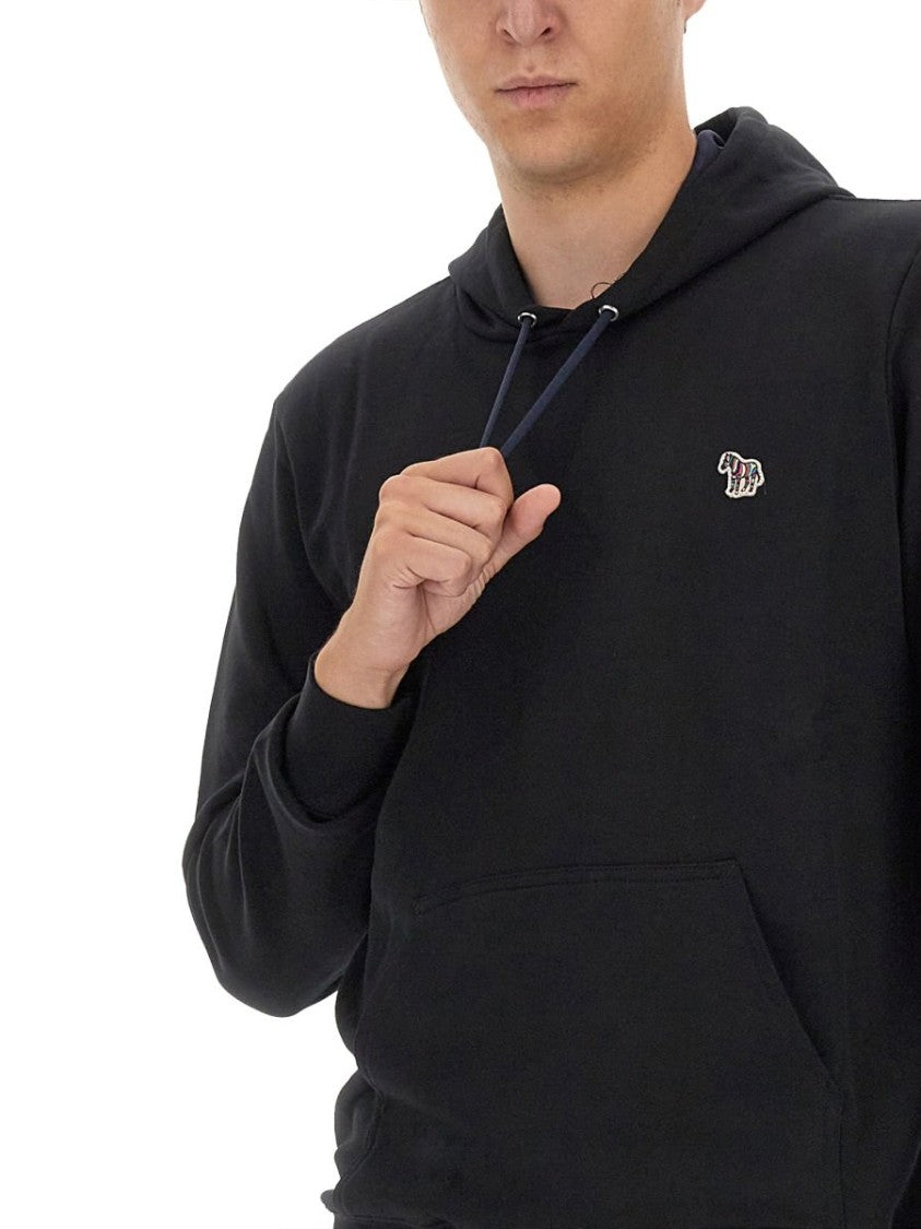 Paul Smith Classic Black Pullover Hoodie With Embroidered Logo