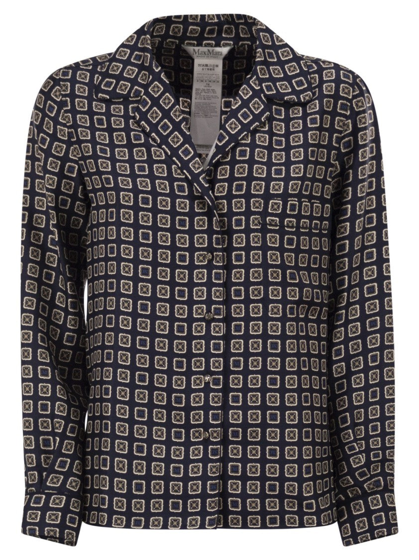Max Mara Mxmdisco - Semi-Fitted Printed Silk Shirt