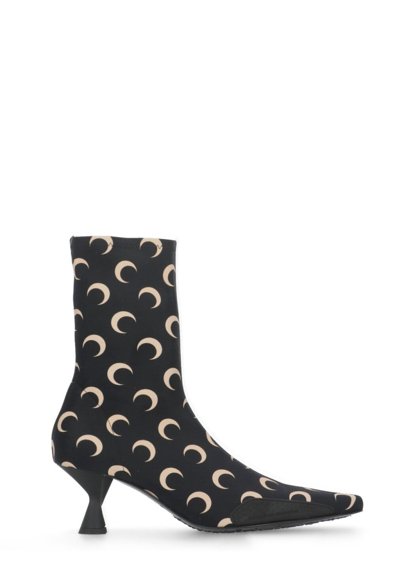 Marine Serre Contrasting Color Moon Pattern Boots